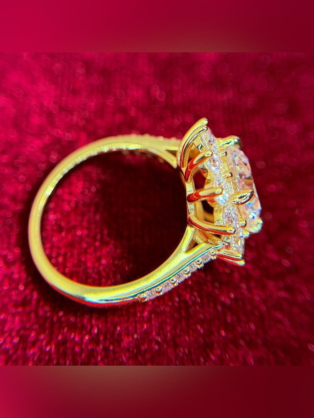 2 ct Floral Halo Moissanite Ring • Size 6 • Custom US Vendor • NWOT - Picture 13 of 14
